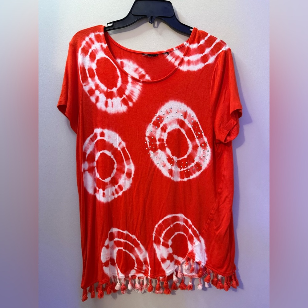 Red Tie-Dye Women's Top